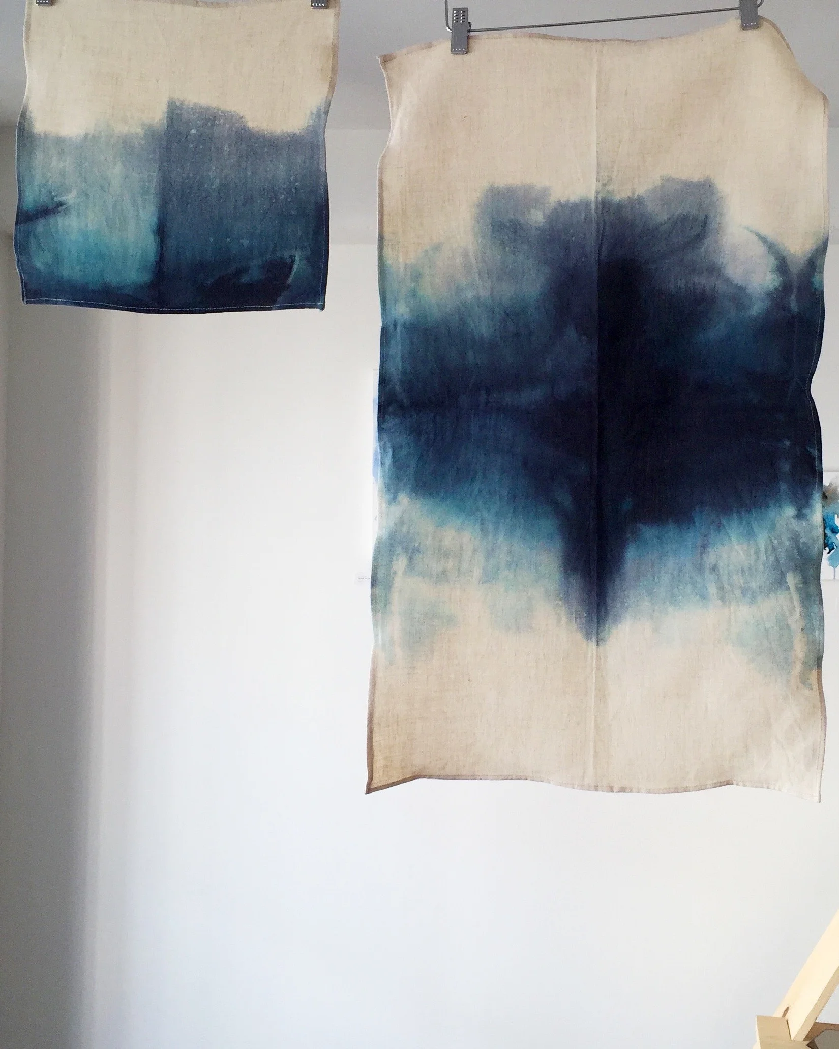 Ocean, Dip Dye Linen Towel and Napkin Set