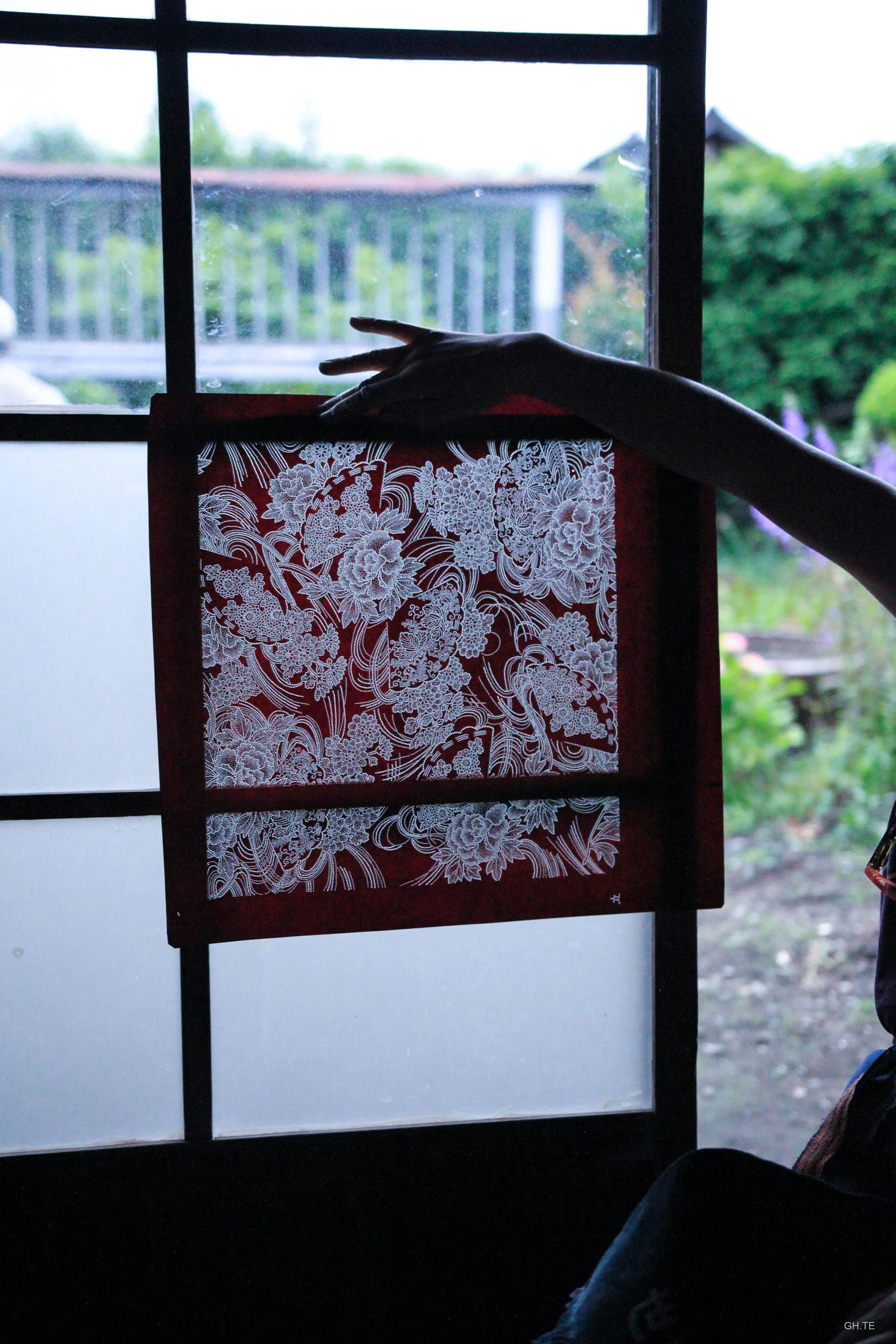 Katazome resist prints used with indigo over dye. Photo by Grace Hsieh