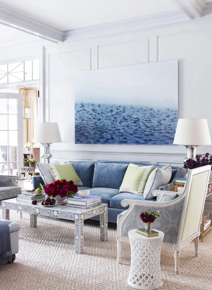 Scene 2 in Greenwich home. Published in House Beautiful September 2013. Published in Quintessence blog August 1, 2013. Courtesy of Ashley Whittaker Designs .
