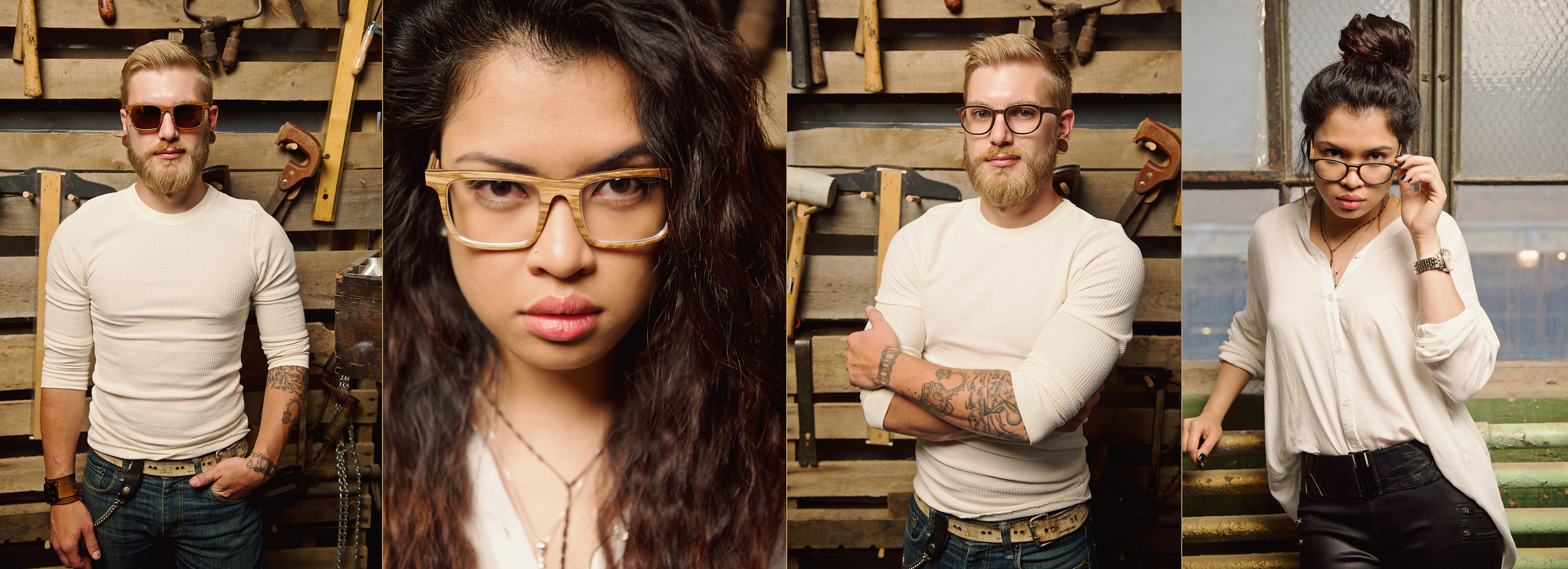  Ryan yargo; riz; lacerna; drew bradsord; Brandon McKee Davis; sharklion; detroit; Independent; Design; Manufacturing Co.; Wooden; Eyewear; Handcrafted; Detroit; Michigan; glasses; advertising 