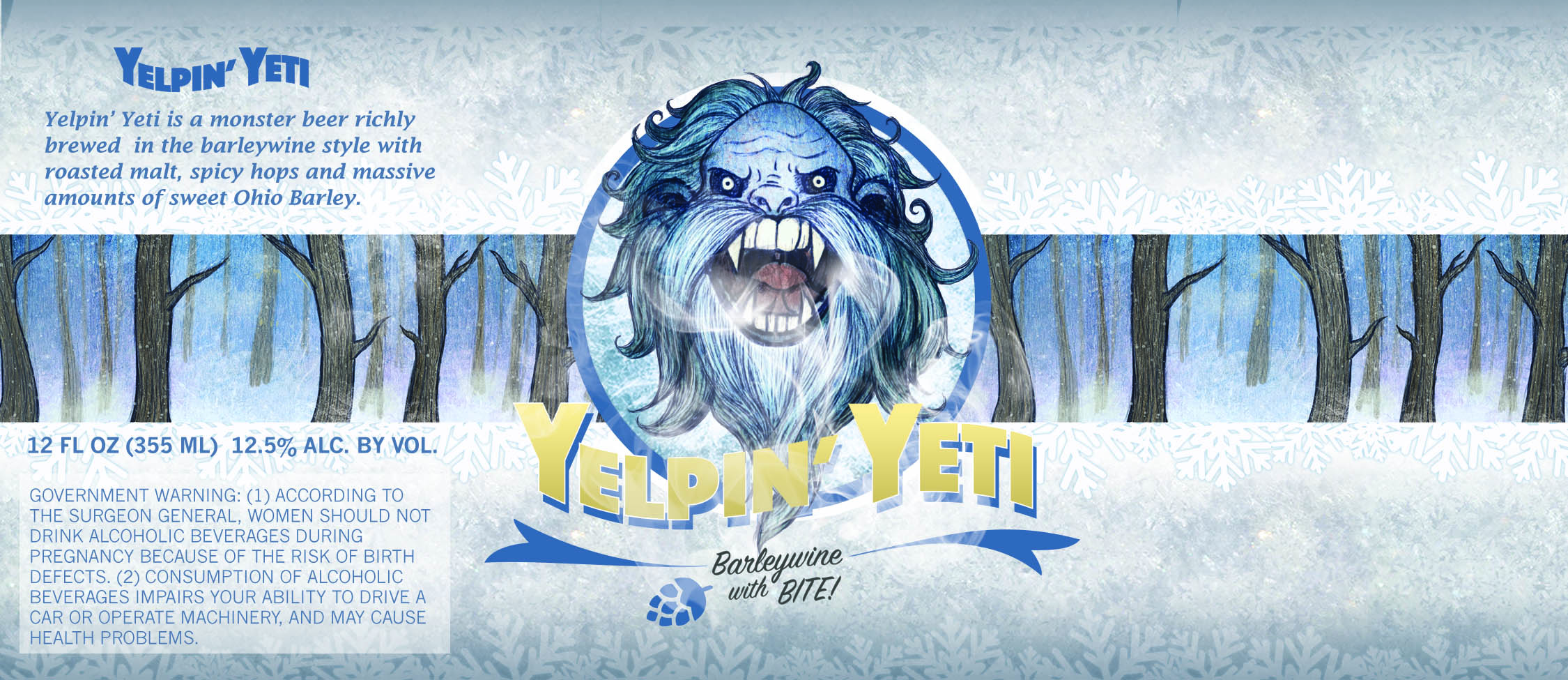 "Yelpin' Yetti" - Small Batch Beer Label