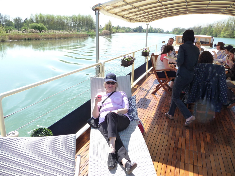 Enjoying the spacious deck