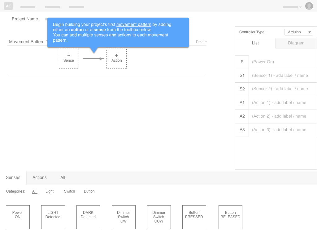 A GIF showing a clip of early iteration that explored layout and interaction.
