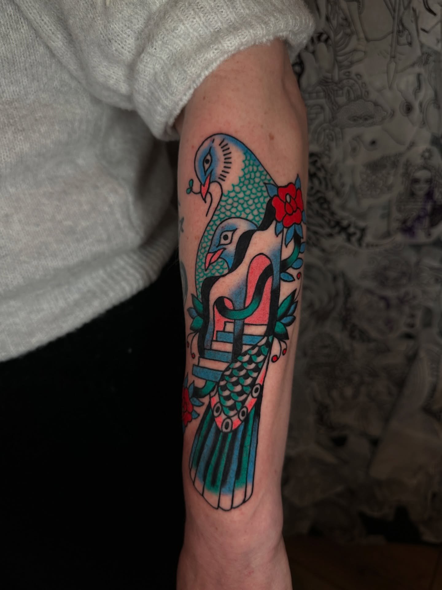 Fresh and healed for Kelly. Nice to see you again! Made at my favorite place @shrinetattoo