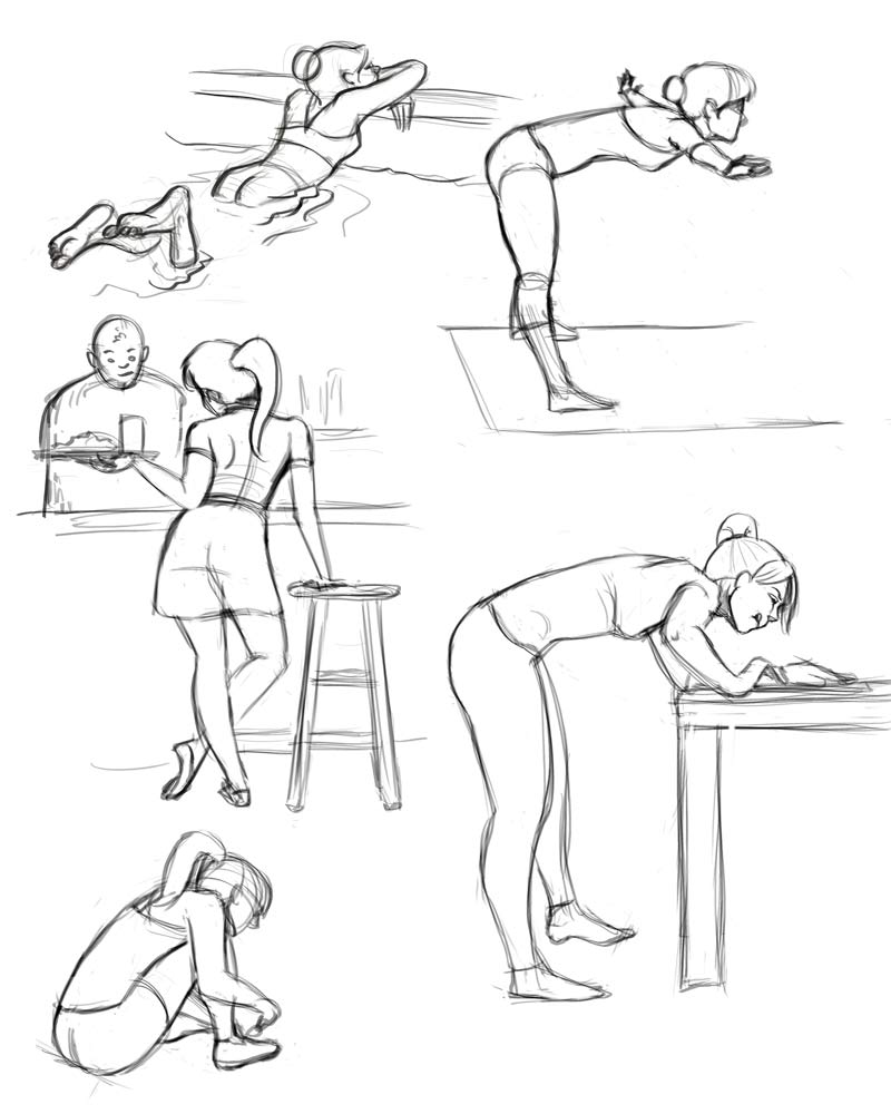How to Draw Female Small Gestures Illustration Pose Collection Reference  Book