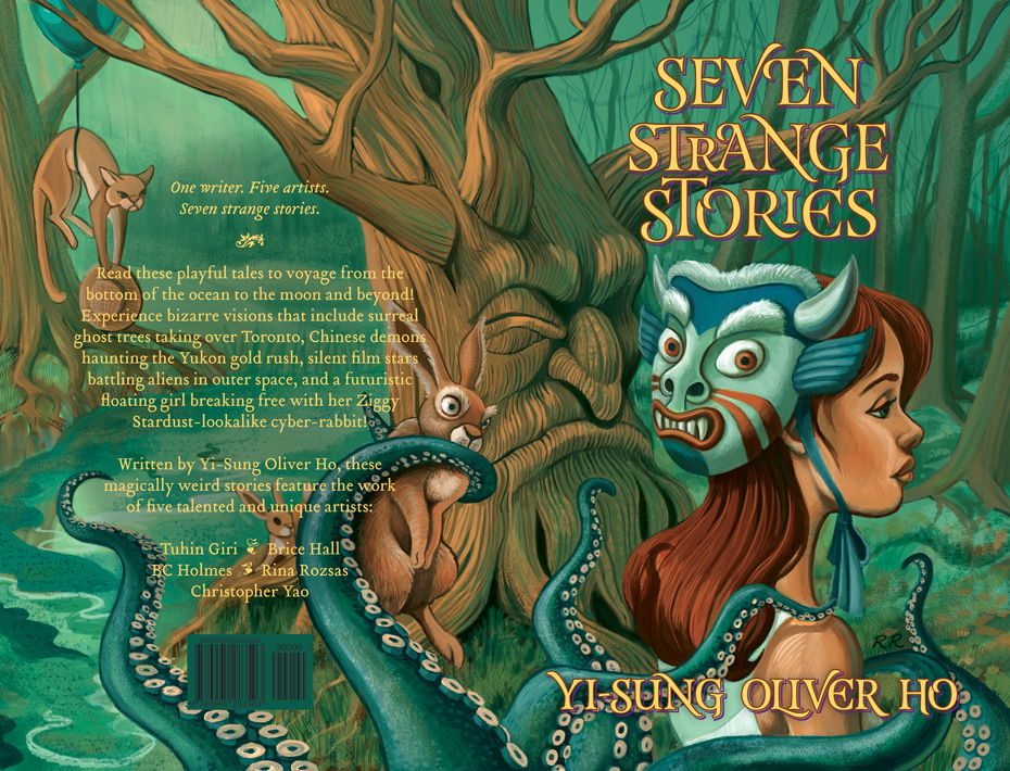 Client Work - Seven Strange Stories cover art and text