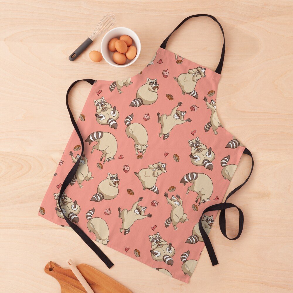 Raccoons Love (Coral) | Apron