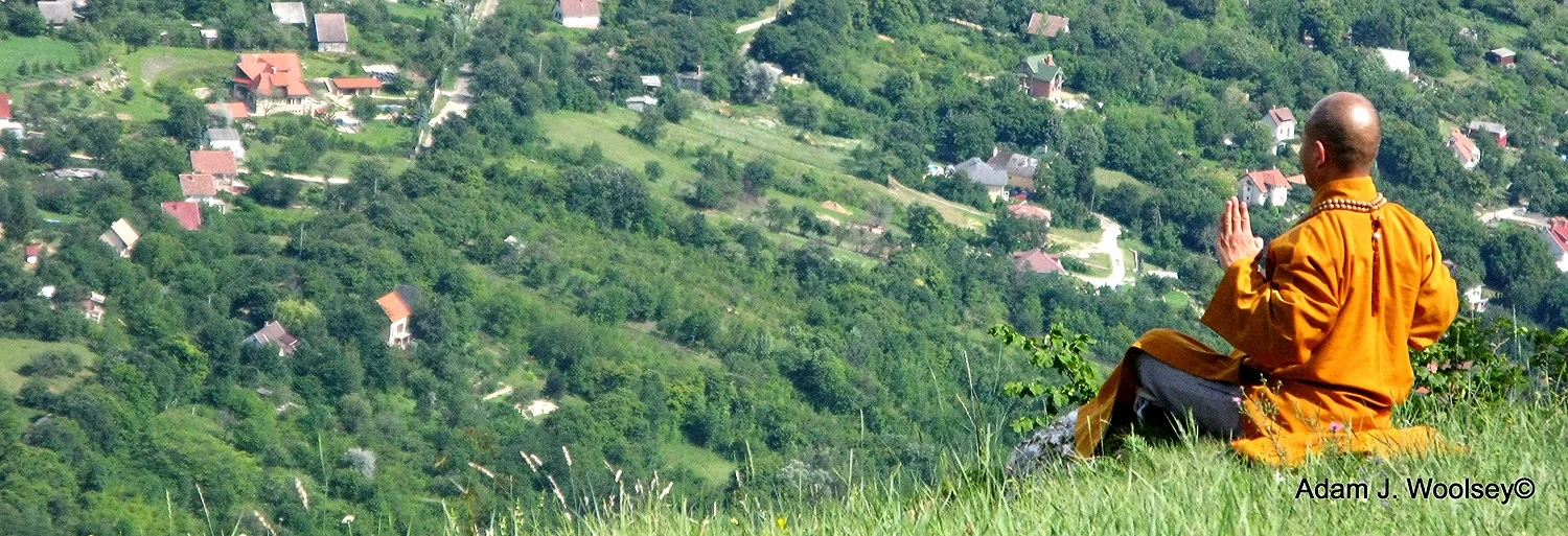 The Venerable Shi De Yang, 31st Generation Monk of the Shaolin Tradition. Mountains of Budapest, Hungary 2009