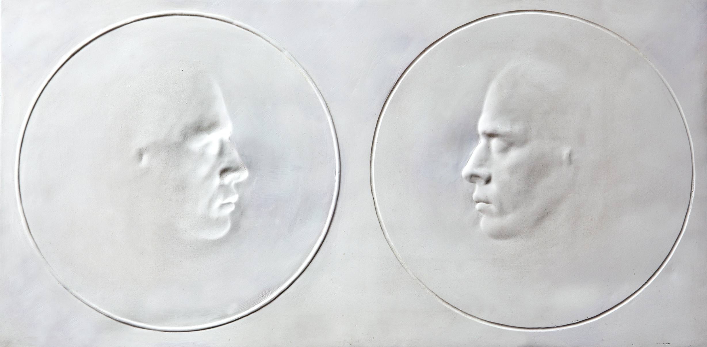 Self-Portrait, plaster, 12" x 24" x 1",  1988