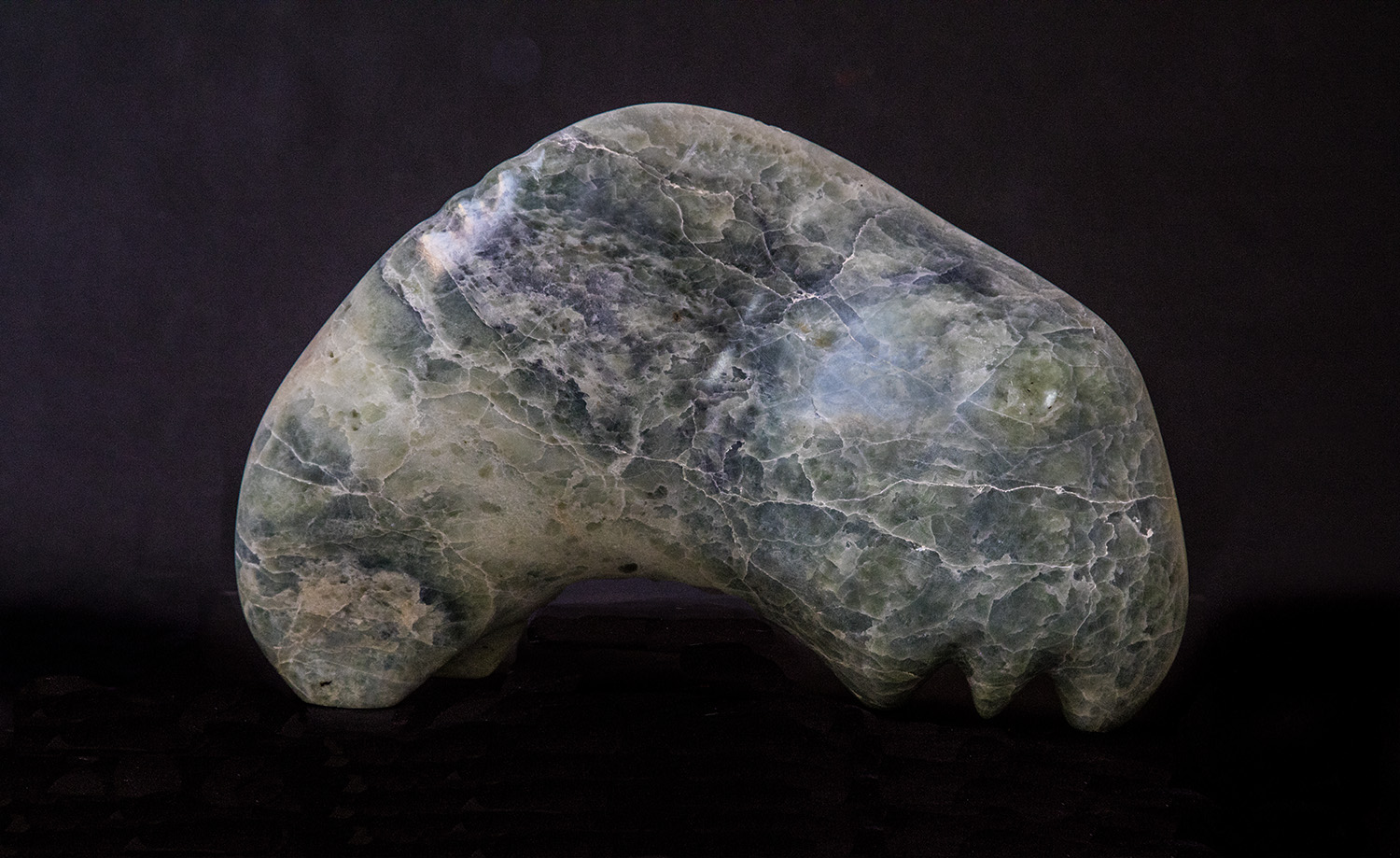 Green Boy, soap stone, 9.75" x 15" x 4.5", 2015