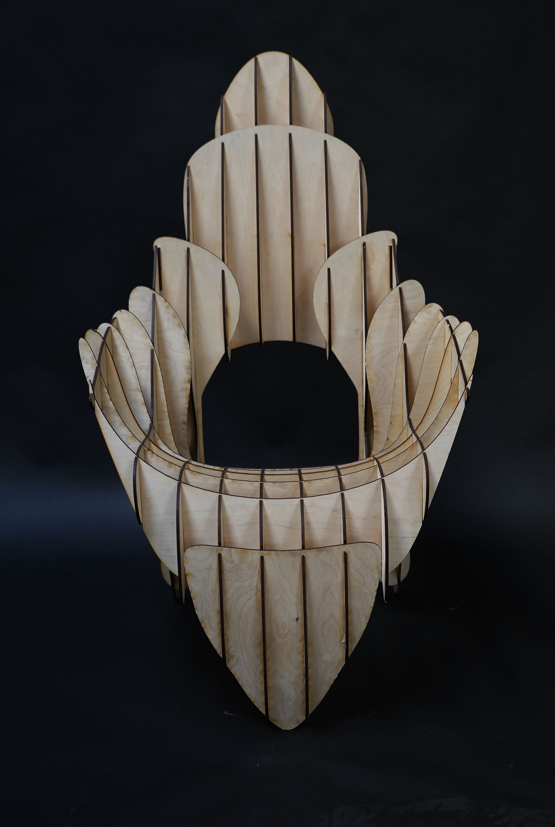 Spartan Side Chair, 29" x 30" x 29", Laser cut plywood (side)