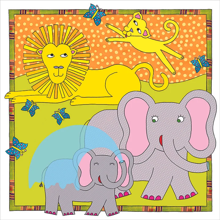 Four pieces from the exhibition “Safari Animals”