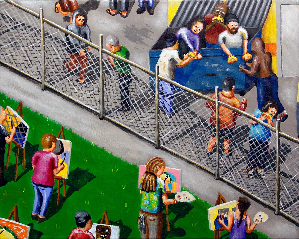 All the Poor, All in the Same Place, 2012 acrylic on cavas 16 x 20 inches