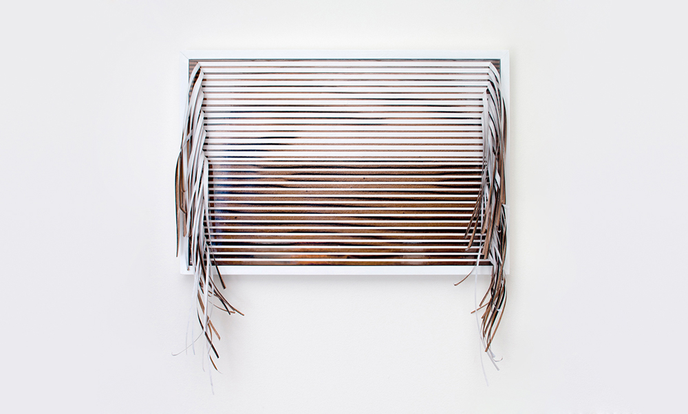 Horizon No. 2 , 2013 embellished photograph, frame, 13.25 x 19.25 x 1.5 inches