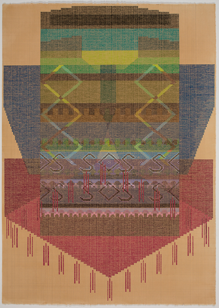   S.O.S. , 2014 gouache and graphite on tea-stained paper 29.5 x 40 inches  Courtesy the artist, Ambach &amp; Rice, and Disjecta Contemporary Art Center 
