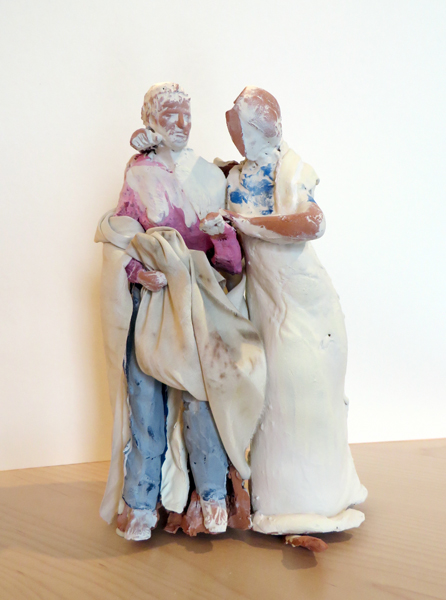   Amina Leaving Prison,  2013 terracotta, pigmented slip, silk 29.5 x 40 inches  Courtesy the artist, Ambach &amp; Rice, and Disjecta Contemporary Art Center 