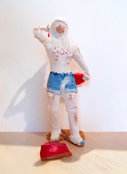   Kiev (FEMEN),  2014 terracotta with pigmented slip, fabric 11 x 5 x 7 inches  Courtesy the artist, Ambach &amp; Rice, and Disjecta Contemporary Art Center 