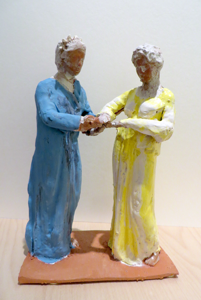   Women Joining Hands   terracotta with pigmented slip 2014  Courtesy the artist, Ambach &amp; Rice, and Disjecta Contemporary Art Center 