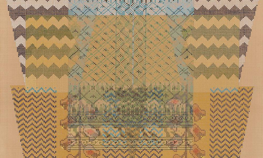 Beside the land of Chaldea ... (detail) , 2013 gouache and graphite on tea-stained paper 29.5 x 40 inches