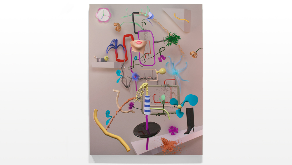   Still Life with Clock  , 2012   3D render, digital print   40 x 30 inches   edition of 2 plus 1 AP  