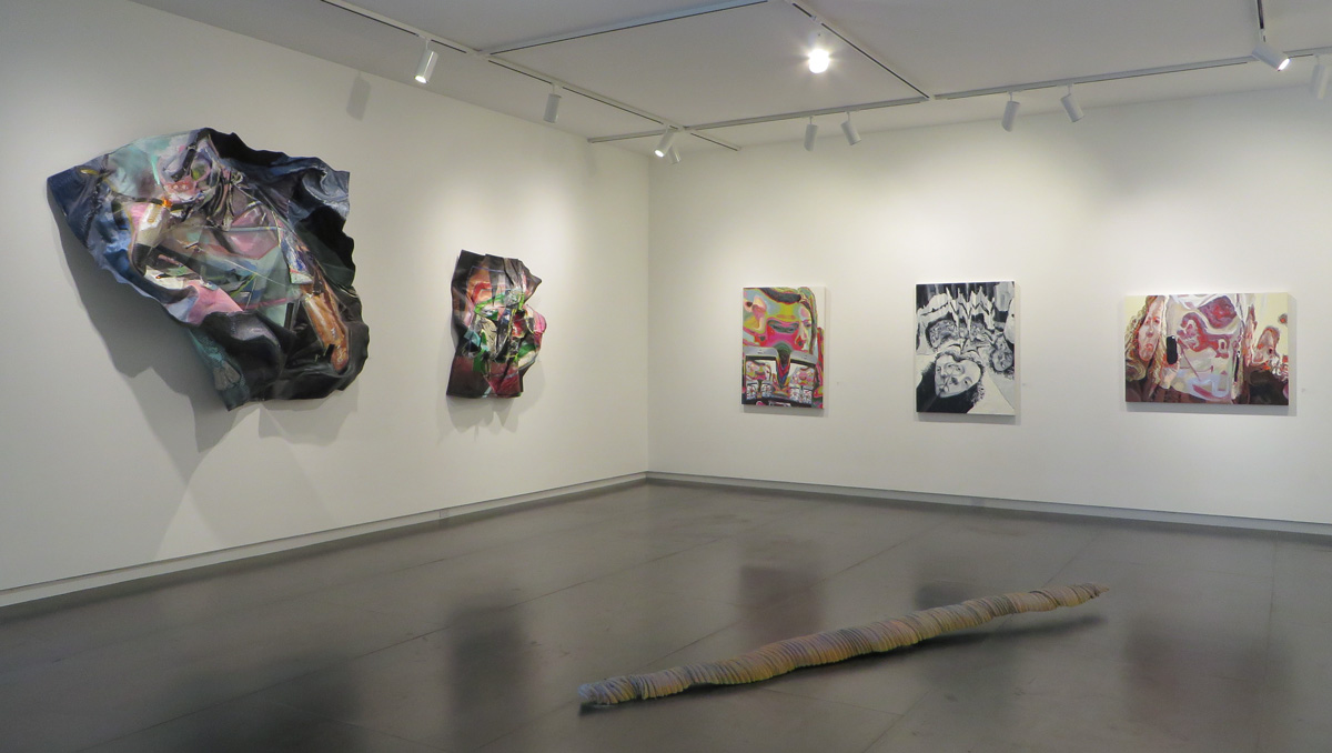 Paintings by Morgan Buck and Amy Turnbull; sculpture by Colin Kippen.