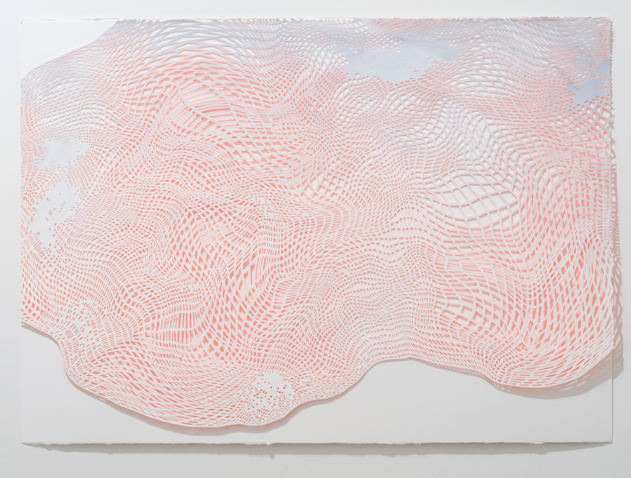   Laura Vandenburgh   Cloud Fragment 1 , 2015 watercolor, acrylic and paper, 29.5 x 41 inches 
