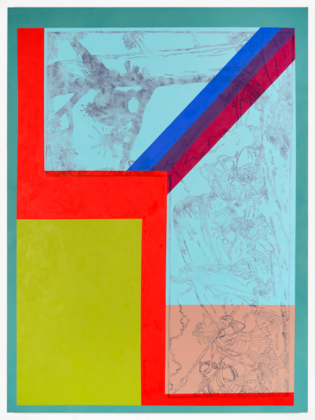 Wrath , 2015 oil paint and enamel on canvas 60 x 45 inches