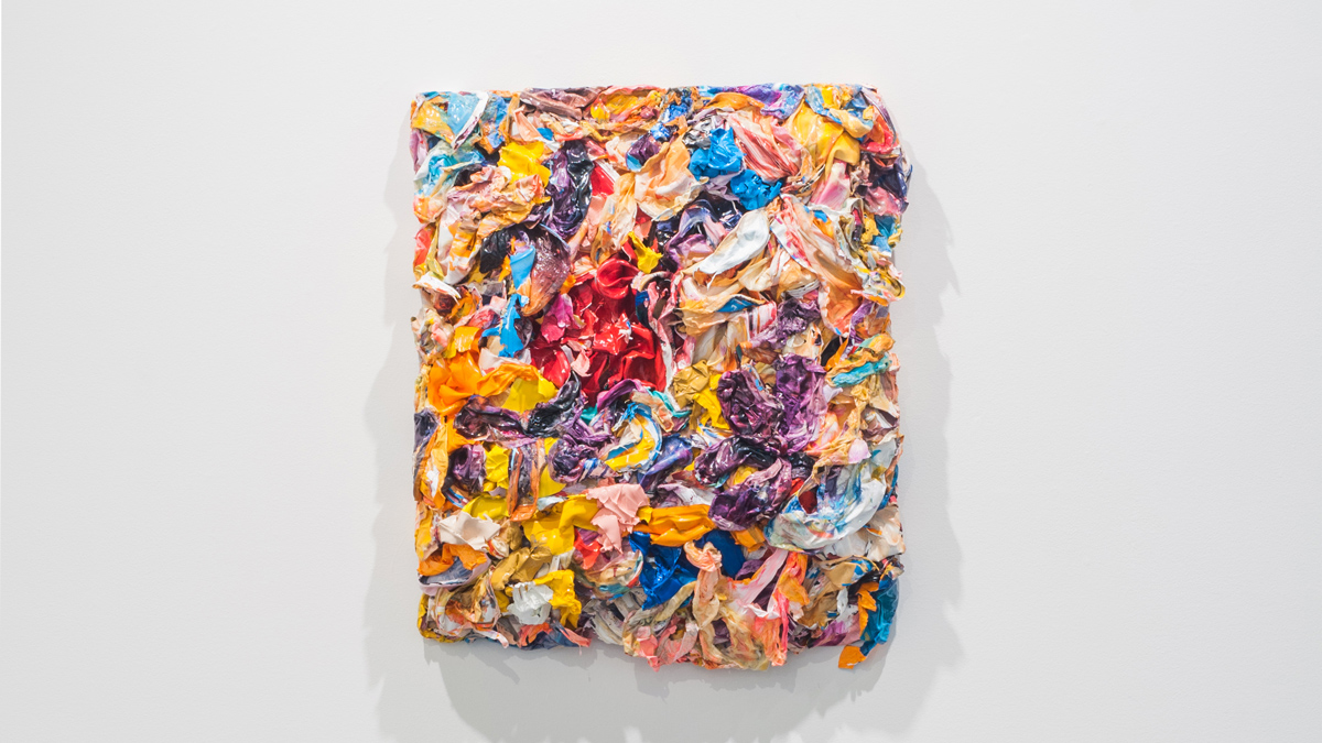 Erika Keck Untitled , 2015 acrylic paint on wood panel, 27 x 24 x 8 inches shown courtesy envoy enterprises, NY