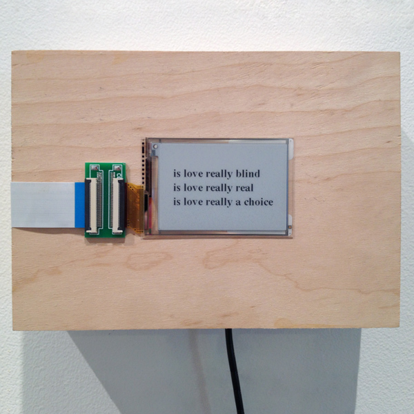 is love really blind, is love really real, is love really a choice , 2015 custom wood enclosure, electronics, real-time Google autofill suggestions 5 x 7 x 2.25 inches