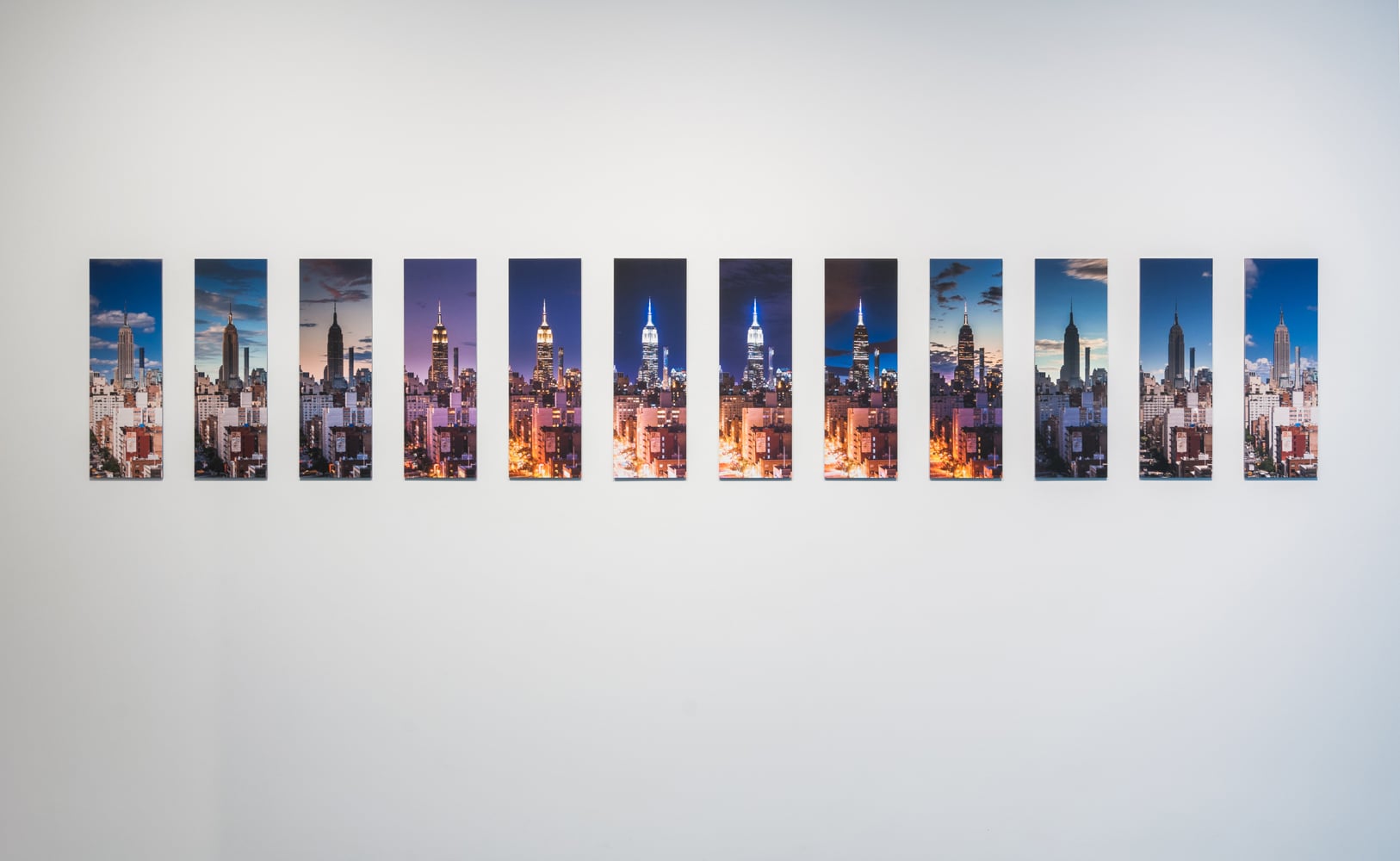   24 Hour Empire x 12 , 2016 12 unique digital prints mounted on board photography and technical assistance by Hal Bergman 