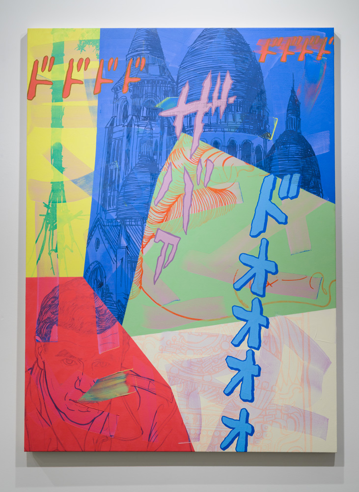 Film Associates of California , 2016 oil paint and enamel on canvas, 72 x 53 inches