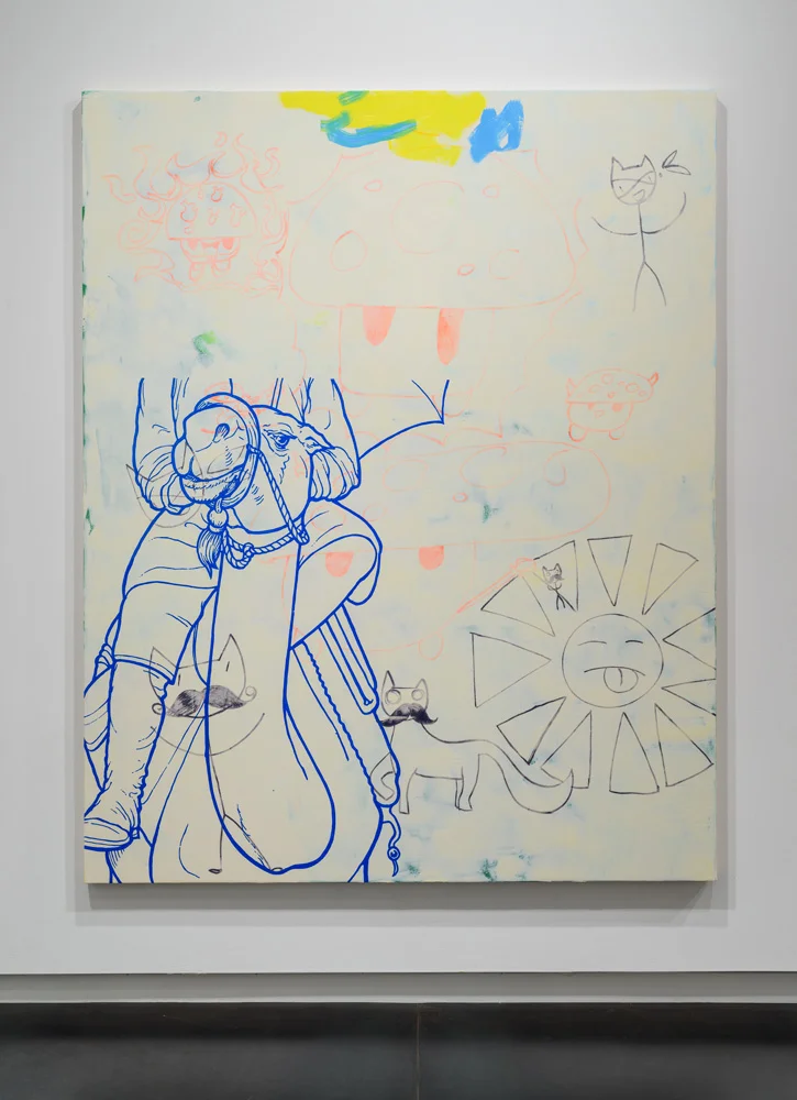 Hyperaccumulators! , 2016 oil paint and enamel on canvas, 80 x 64 inches