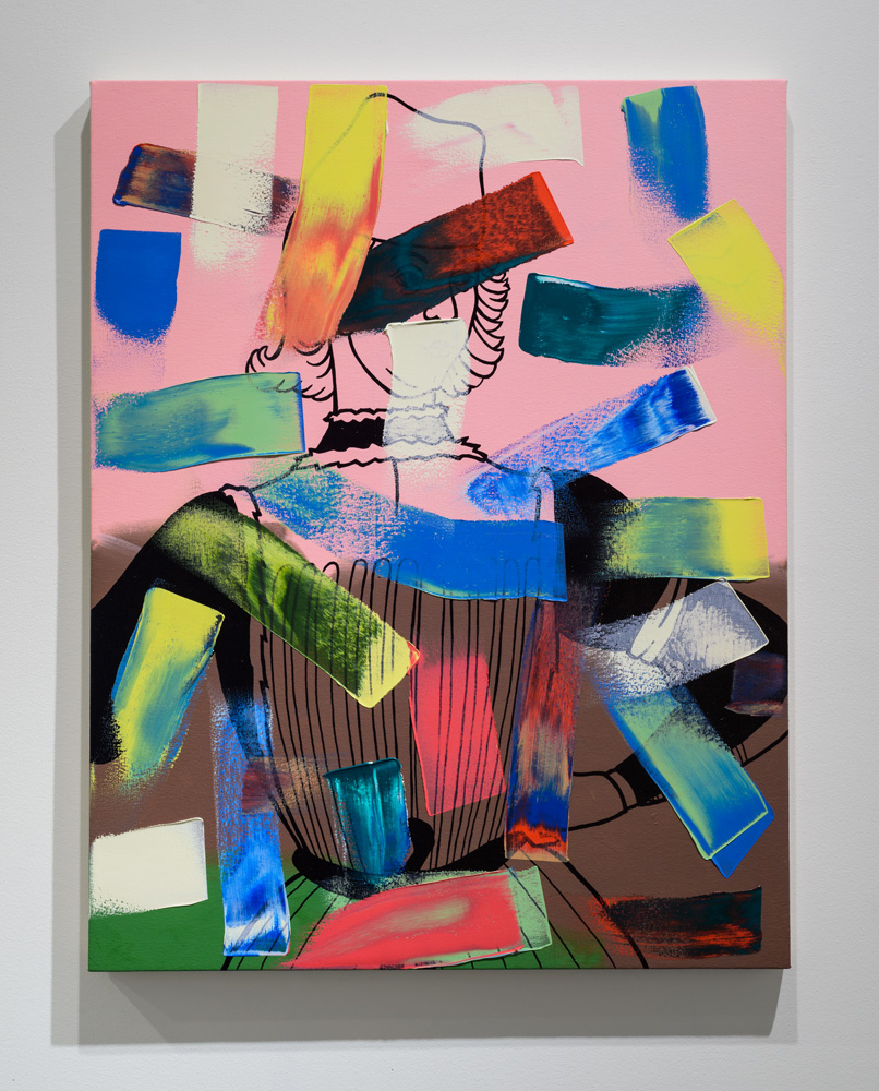 Plinth , 2016 oil paint and enamel on canvas, 43 x 34 inches