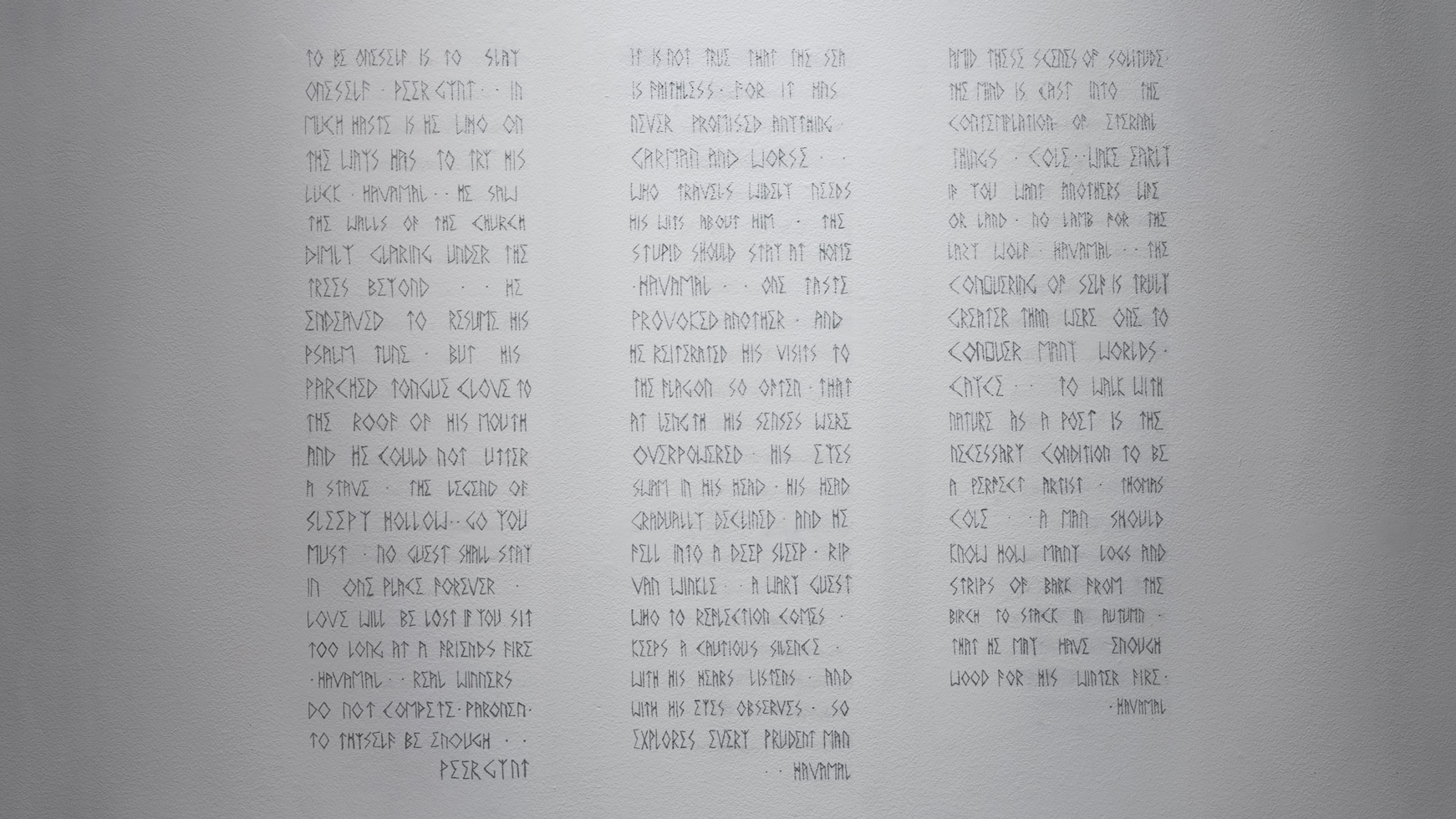 Untitled (wall text in artist typeface) , 2017, hand-painted lettering on wall, dimensions variable quotations available on request, pricing on commission basis