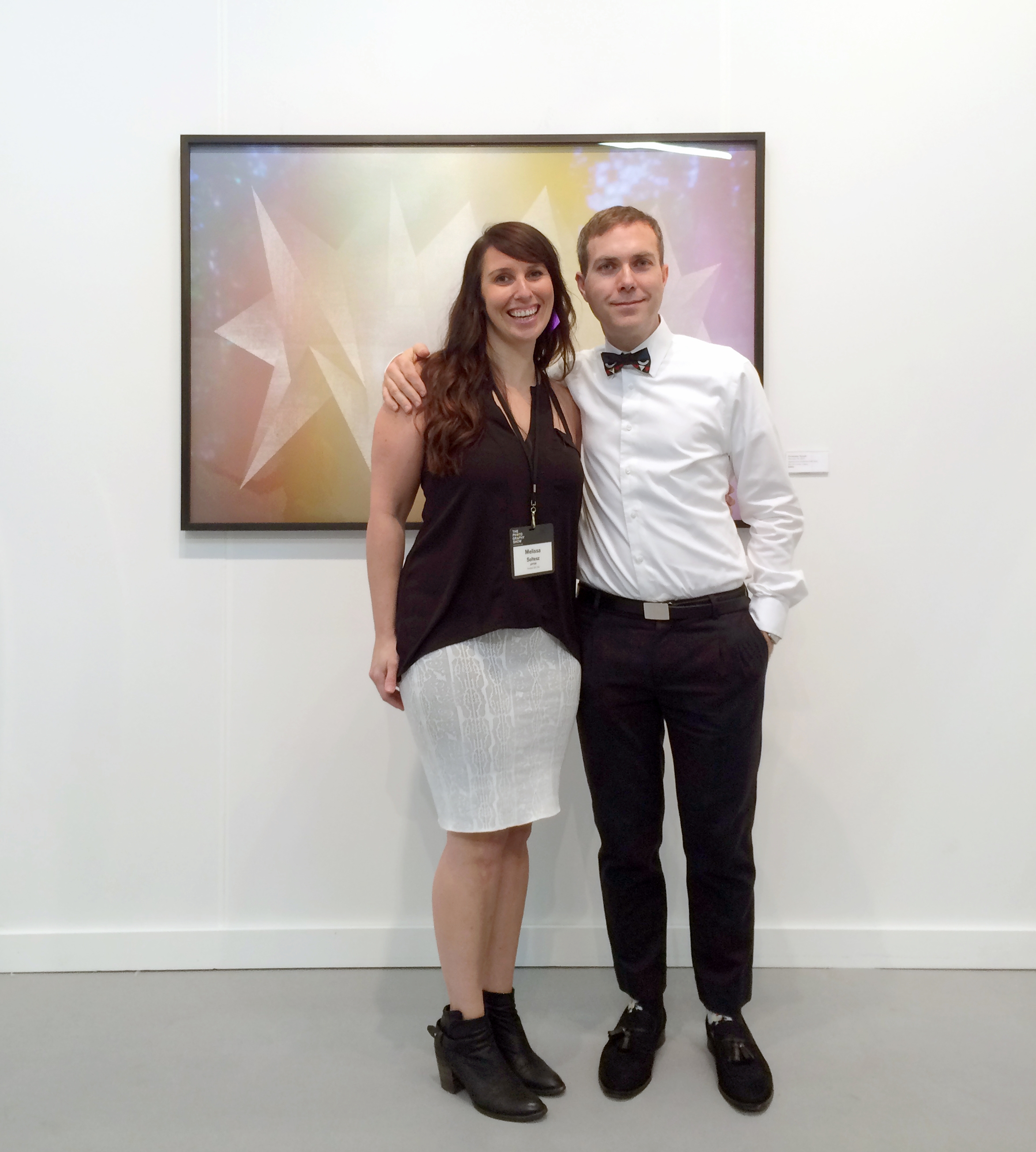  Director Melissa Soltesz and artist Christopher Russell during the AIPAD 2017 preview 