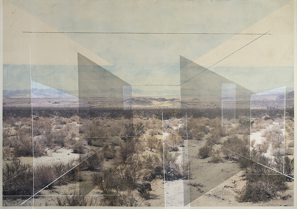 New Land No. 3 , 2017 toner, acrylic, chalk on canvas 52 x 74 inches (sold)