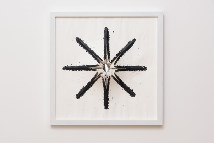 Arbiter (Iris) , 2016 paper, dry transfer letters and mylar 29.25 x 29.25 x 5 inches (74 x 74 x 12.7 cm)