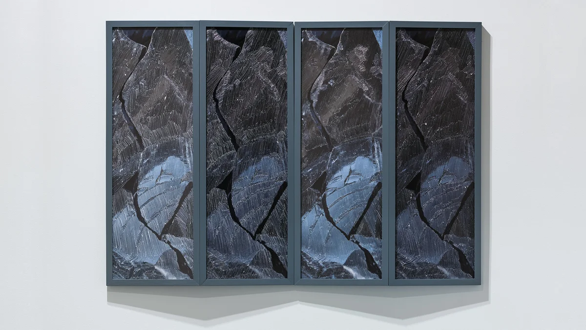 All at Once , 2017 hand embellished Lambda prints, artist frames (selection from series of 80) 30 x 11 x 2.25 inches (each)