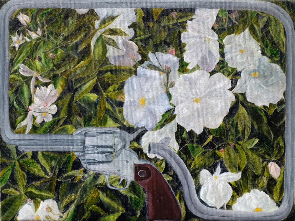 White Roses , 2018 oil paint on linen 12 x 16 inches