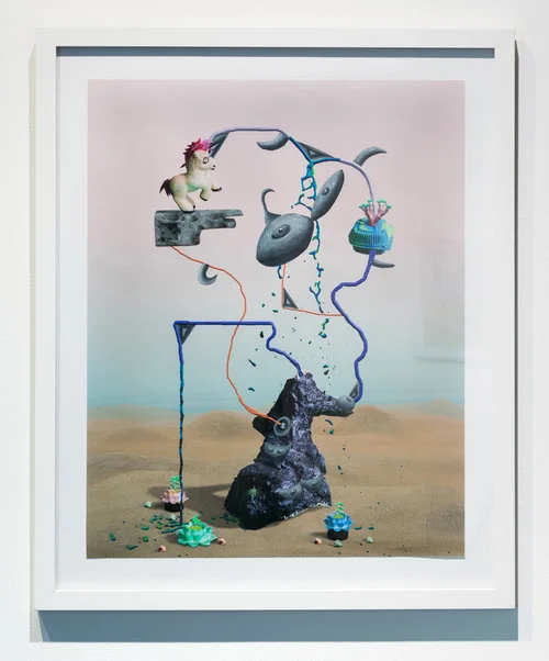 Goddess (Pose 8) , 2017 photo collage, paint, canvas paper 32 x 26 inches (framed)