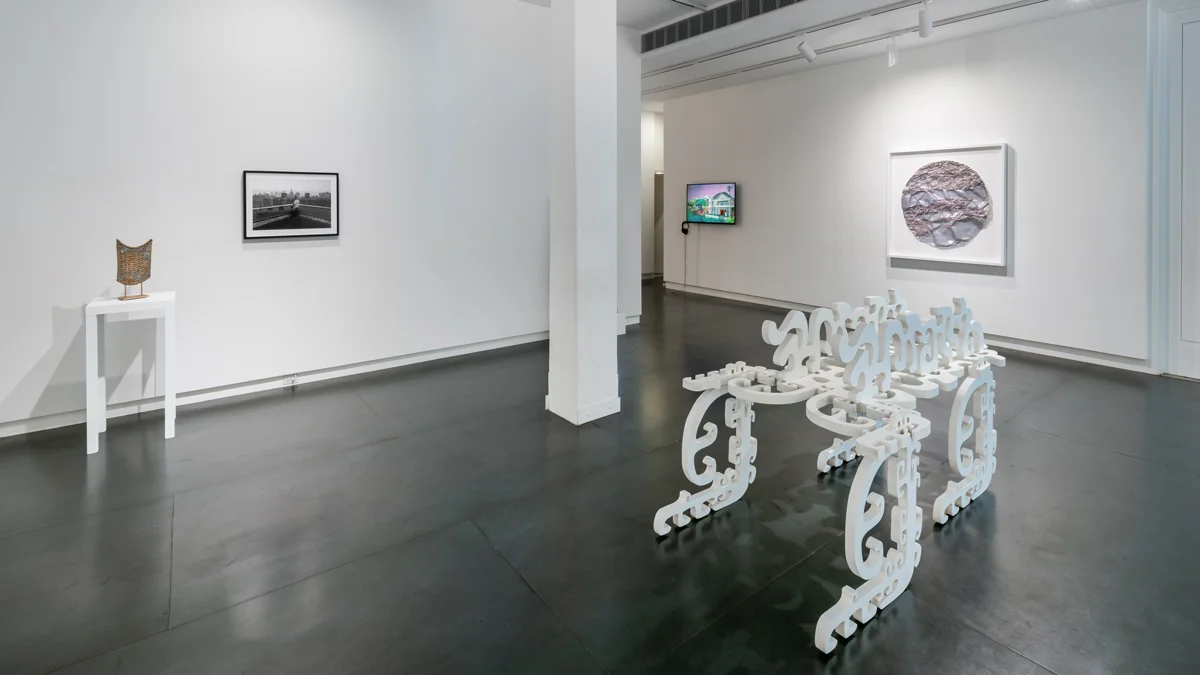 artists, left to right: Michelle Grabner, Zun Lee, Jordan Rathus and Jeremy Couillard, Ben Buswell, Brenna Murphy (on floor)