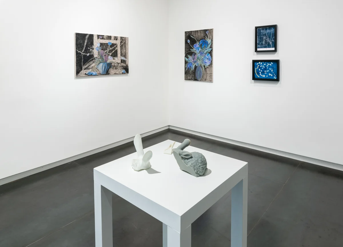artists, left to right: Srijon Chowdhury, Ronny Quevedo, Heidi Schwegler (on pedestal)