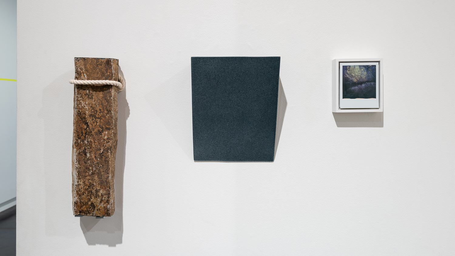 Latourell Falls , 2018 columnar basalt, wood, flock, Polaroid, wood, paint 15.375 x 28.75 x 4 inches (39 x 73 x 10 cm) SOLD