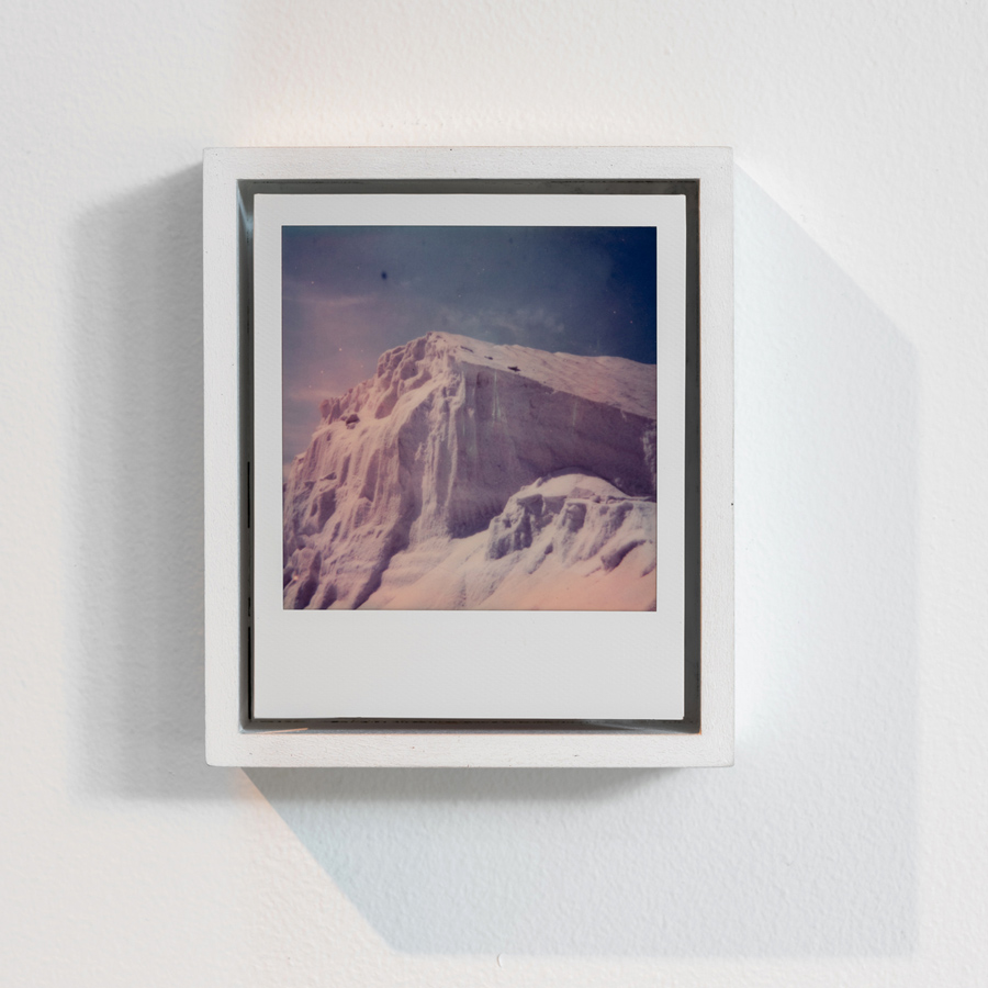   Salt Mt. , 2018 Polaroid, wood, paint 5.125 x 4.375 x 1.625 inches (13 x 11 x 4 cm) 