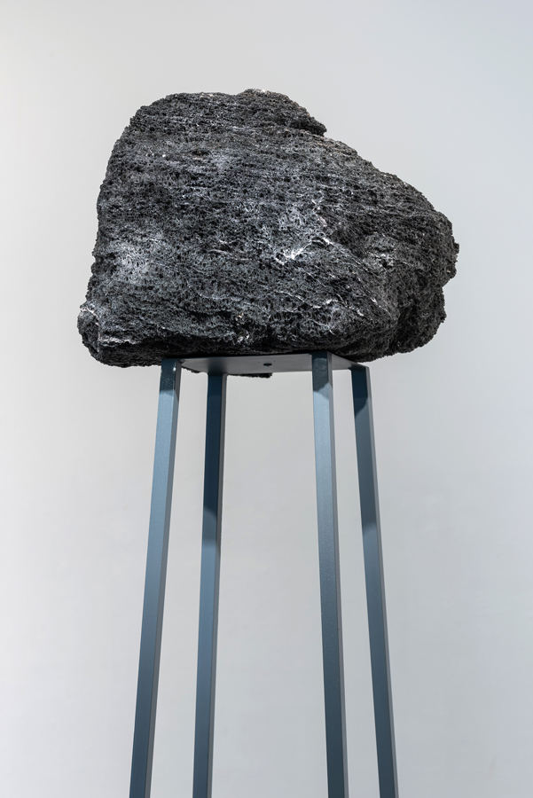   Rocking all over the world  (detail), 2018 steel, paint, feather rock 91.375 x 16.875 x 18.875 inches (232 x 43 x 48 cm) SOLD 