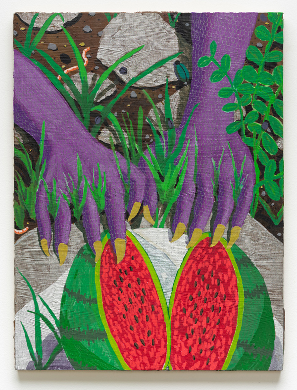 Open Fruit , 2018 acrylic on panel 16 x 12 x .75 inches