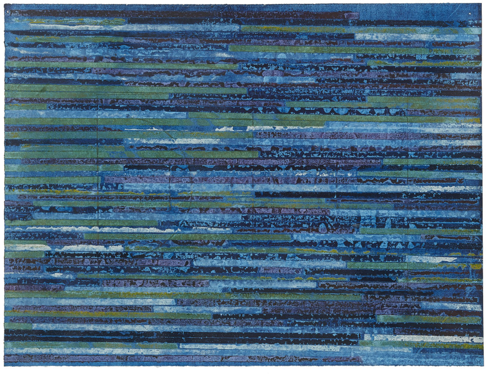 every measure of zero (horizons upon boundaries) , 2018 wax on dress maker paper 10 x 13 in (25.4 x 33 cm) unframed 14 x 17 in (35.5 x 43 cm) framed