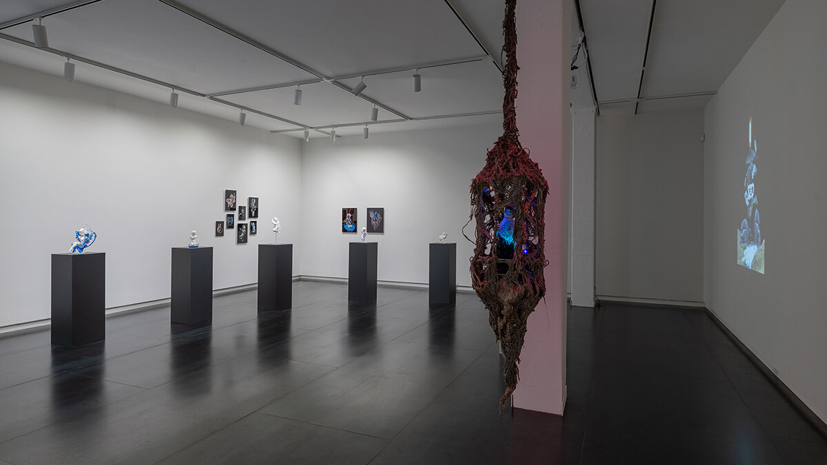  Works by Pinar Yoldas and Iyvone Khoo in  Absence of Myth  Photo by Mario Gallucci 