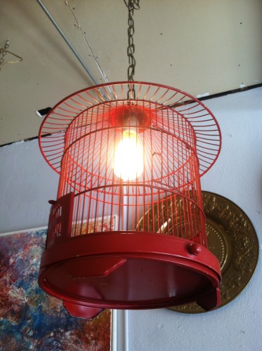 Spring Cleaning | Red Vintage Bird Cage Lamp — Casa Victoria - Vintage ...