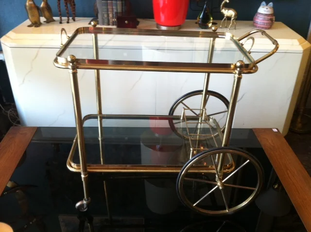 Food and Drink | Vintage Brass Bar Cart